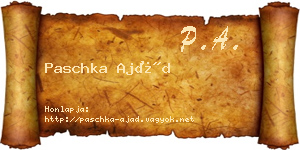 Paschka Ajád névjegykártya